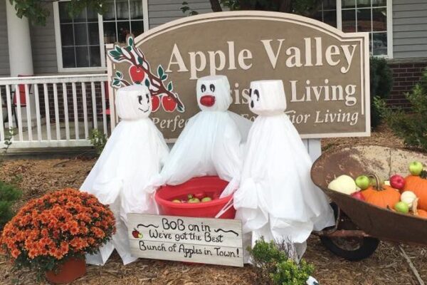 Apple Valley Place decorated for Halloween
